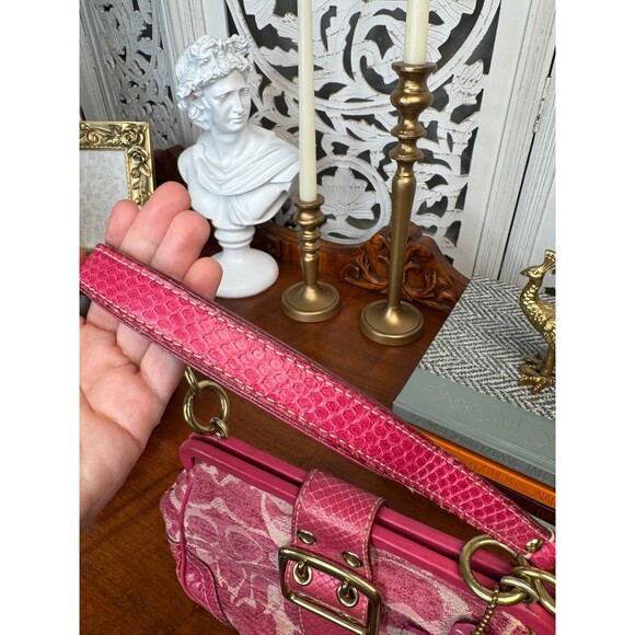 COACH 8F50 Signature Embossed Pink Python Print Satchel RARE, RETIRED, HTF - Picture 4 of 13